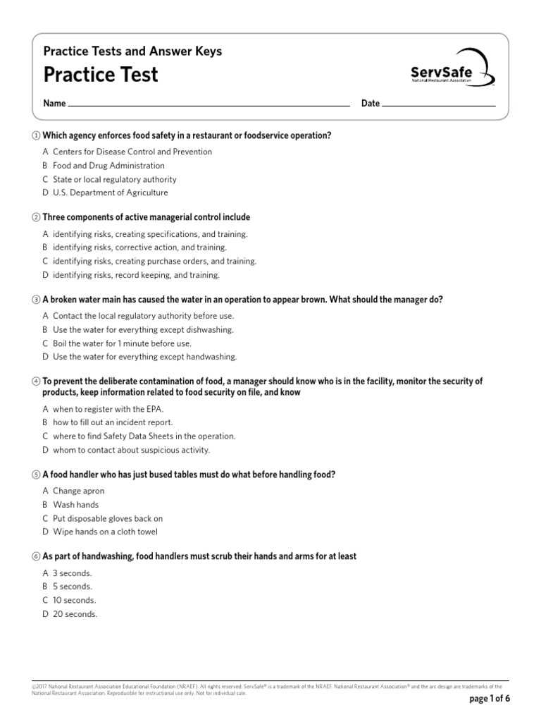 servsafe online exam answers