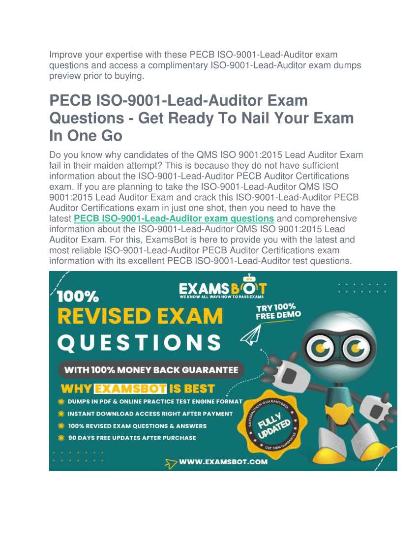 iso 9001 lead auditor sample exam questions and answers