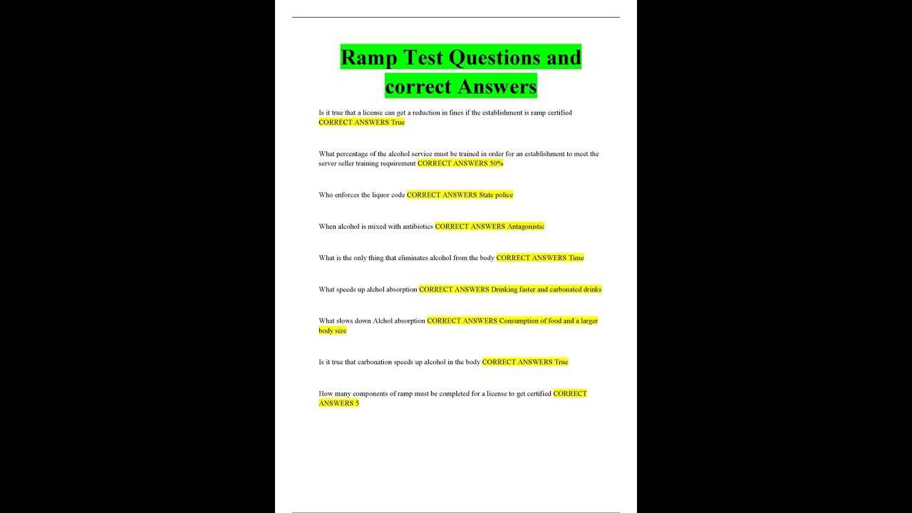 ramp certification final exam ramp test answers