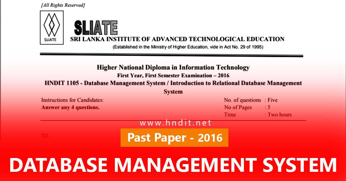 database management system exam questions and answers