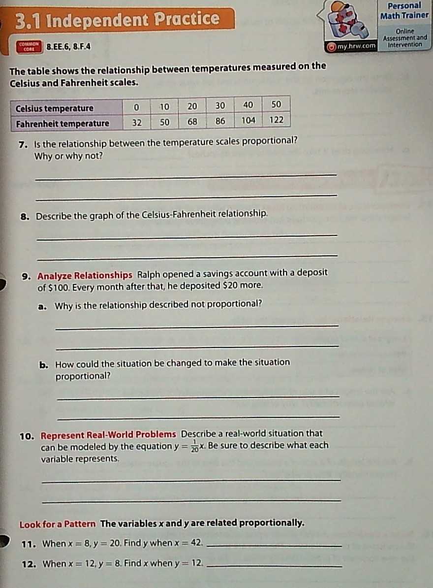 independent practice answers