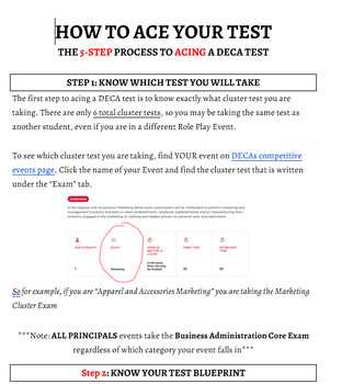 deca marketing cluster exam answer key