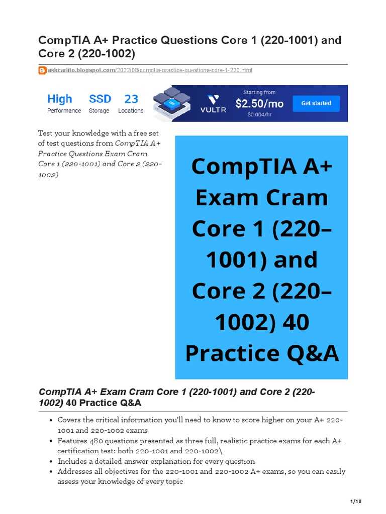 answers to comptia a+ exam