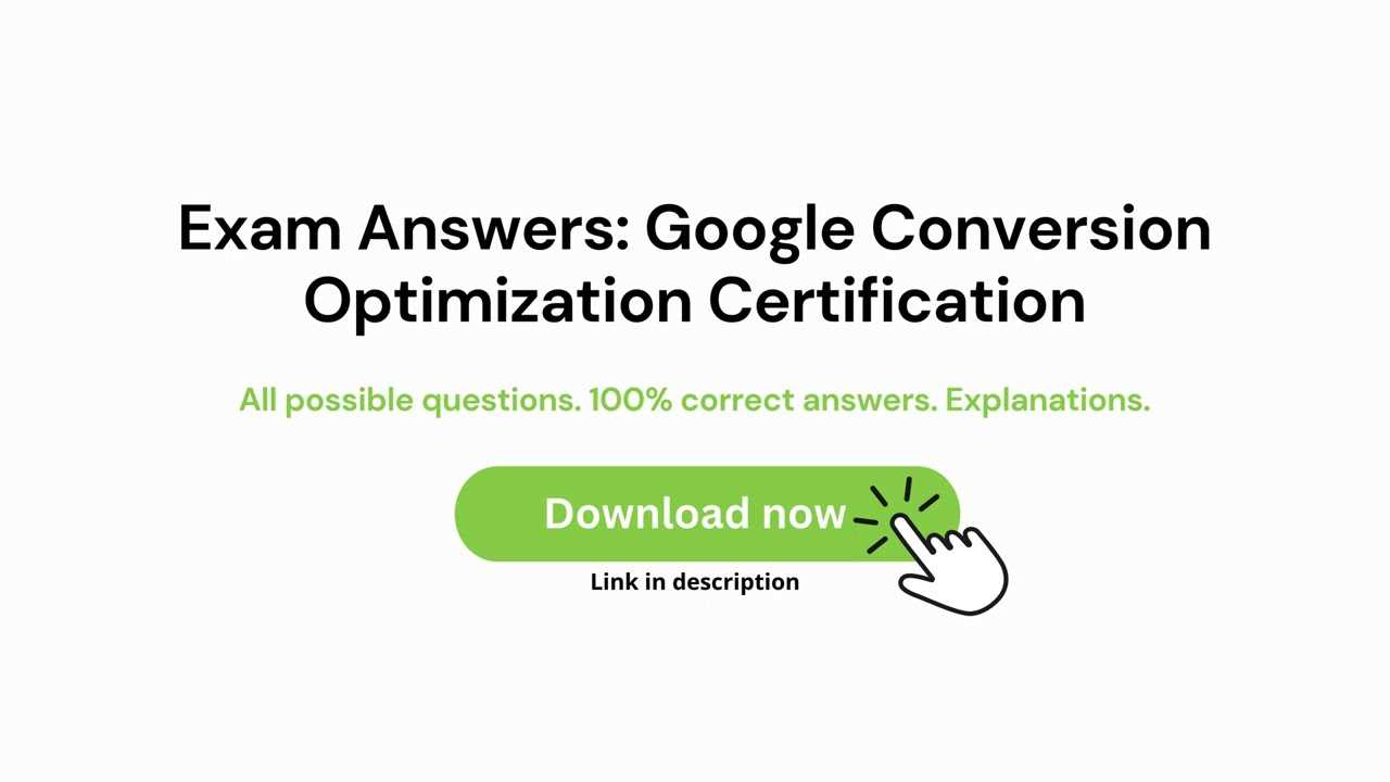 google conversion optimization certification exam answers