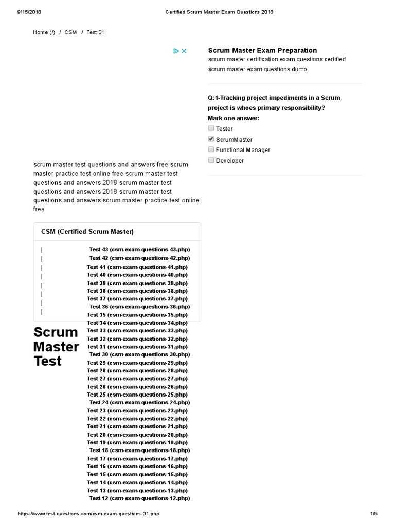 scrum exam questions and answers