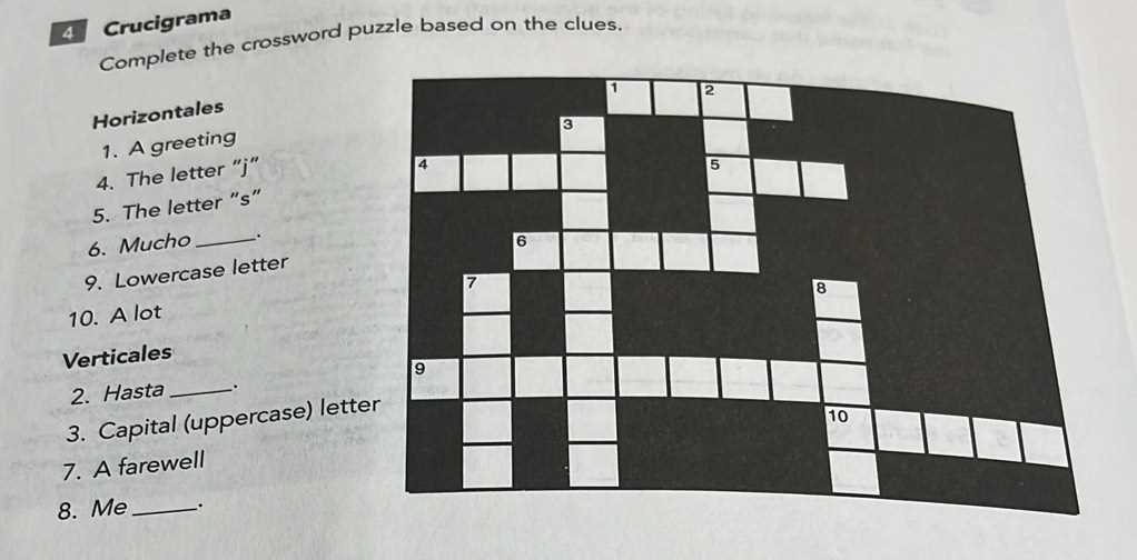 crucigrama crossword puzzle answers