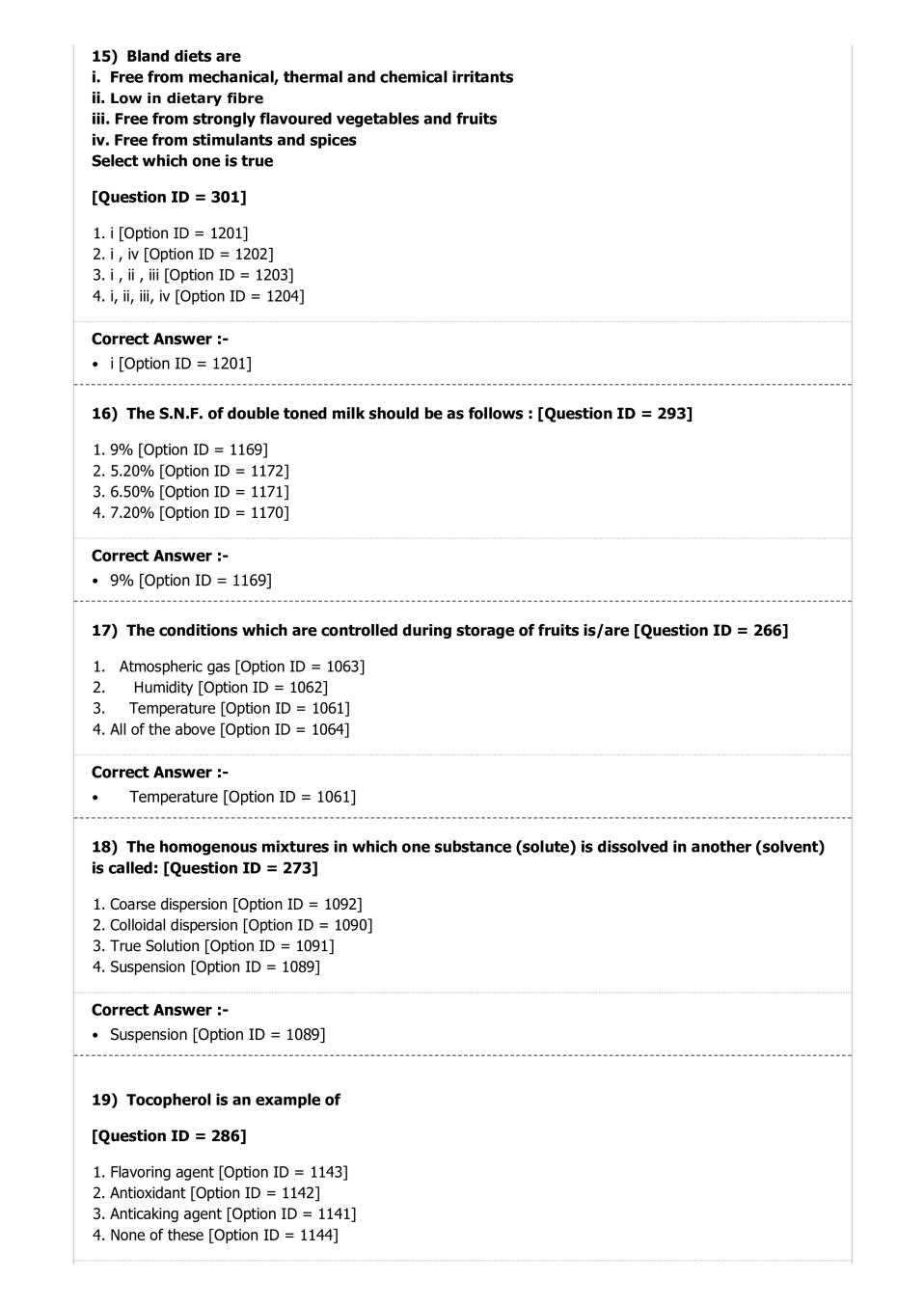 nutrition exam questions and answers