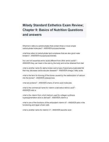 nutrition exam questions and answers