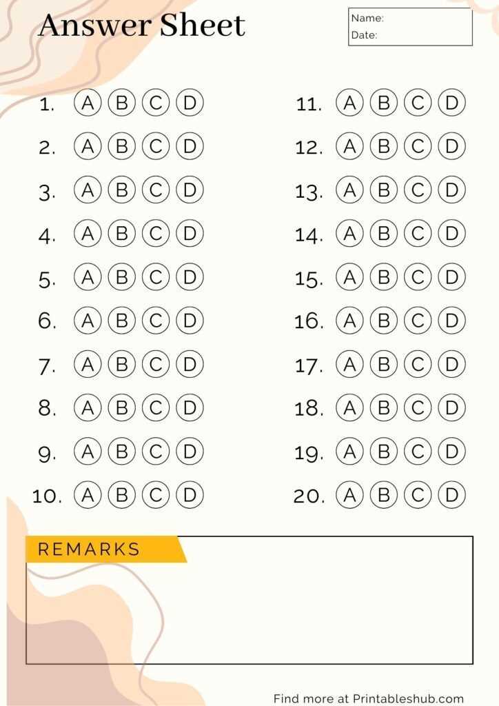 answer sheet doc