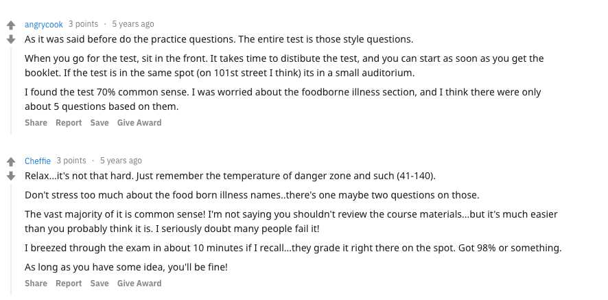 nyc food protection exam answers