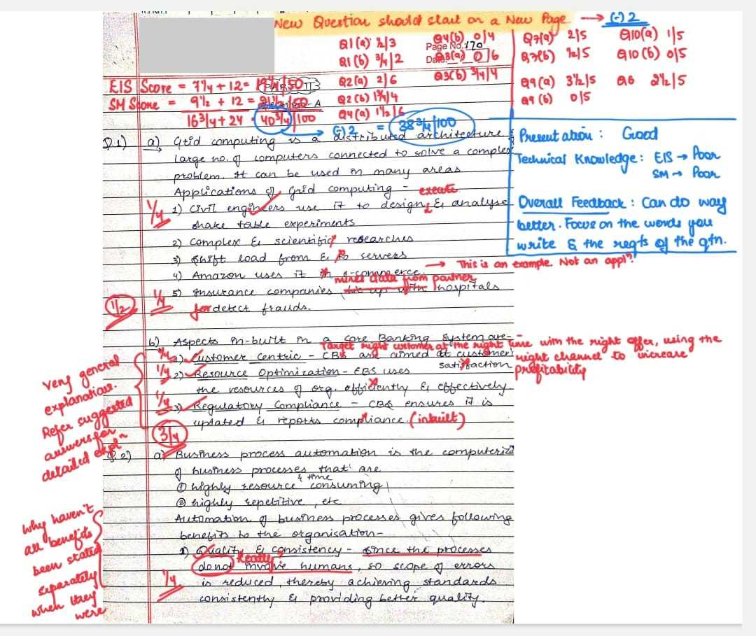 icai exam answer sheet