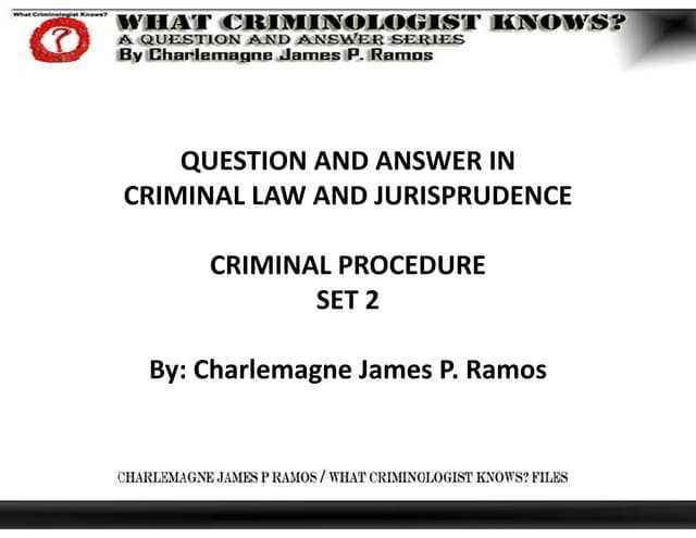 criminal procedure exam questions and answers