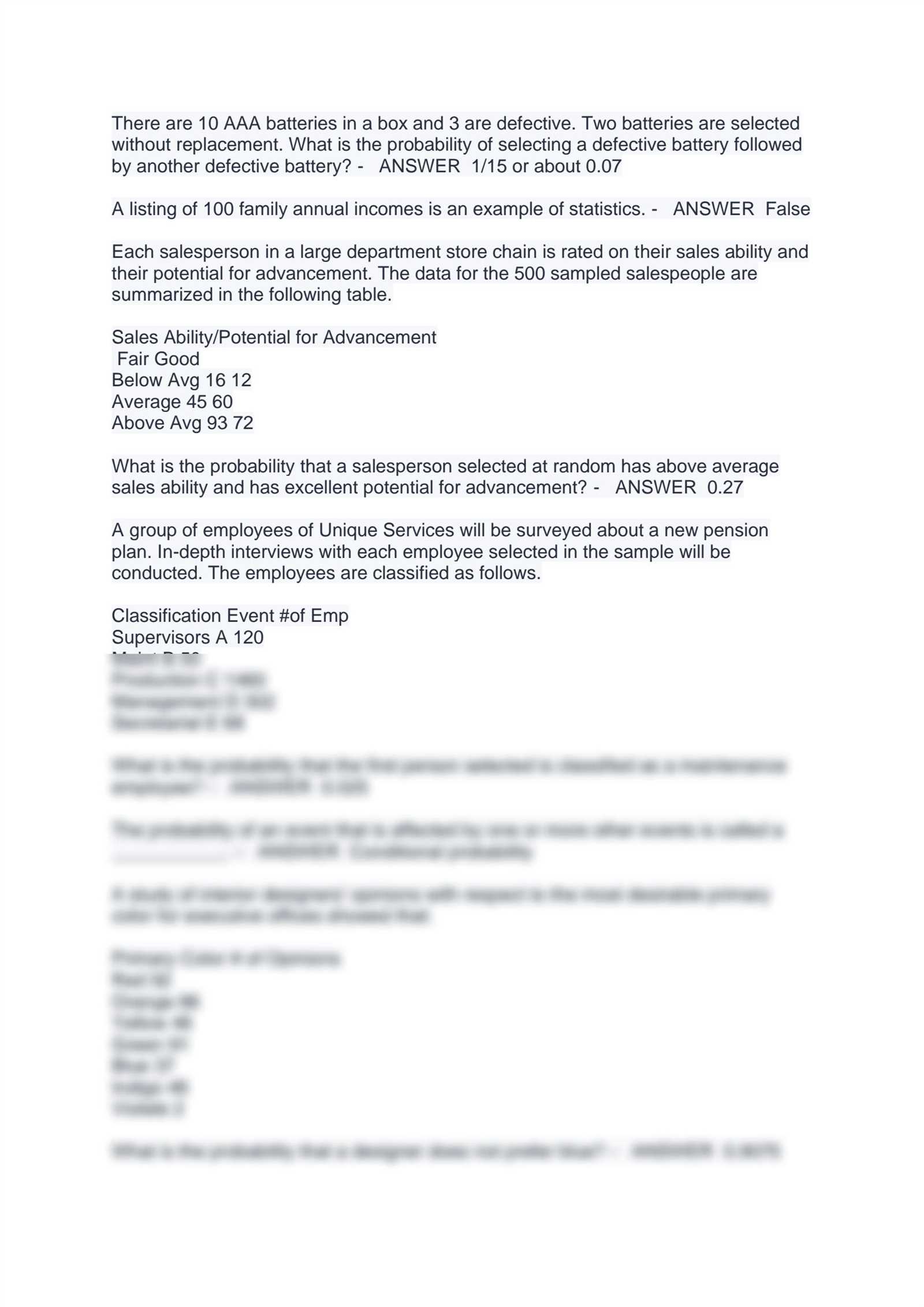 straighterline business statistics final exam answers