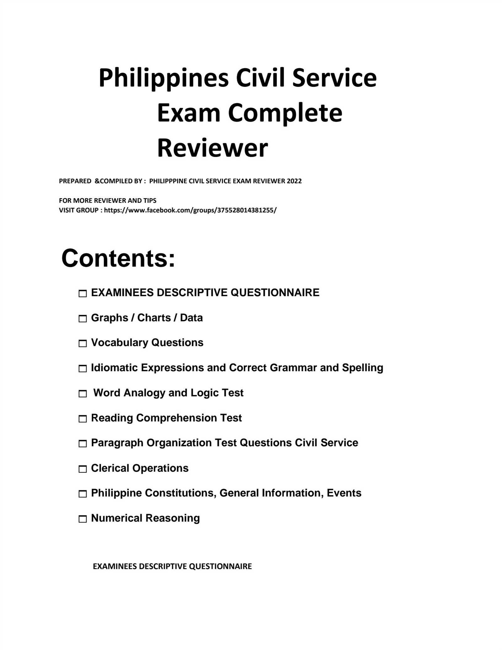 civil service exam questions with answers