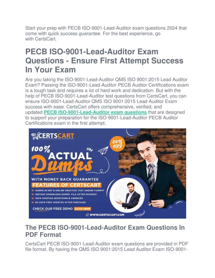 iso 9001 lead auditor sample exam questions and answers