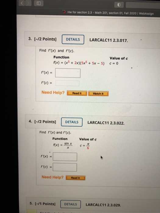 answers to webassign math problems