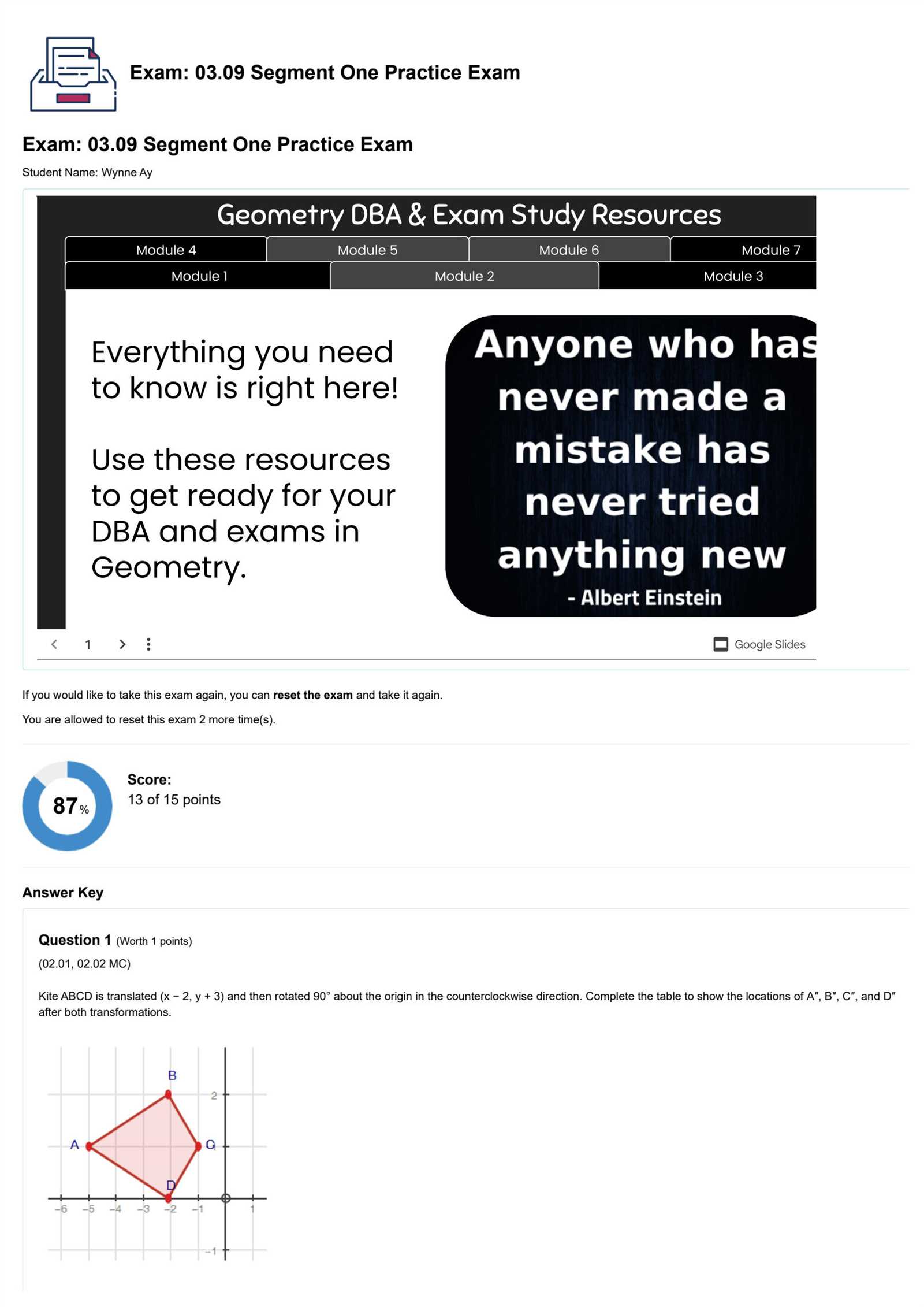 flvs geometry segment 2 exam answer key