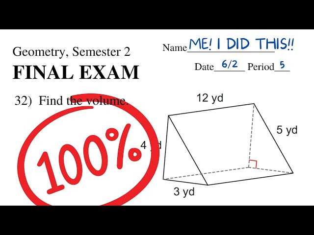 geometry fall semester exam review answers