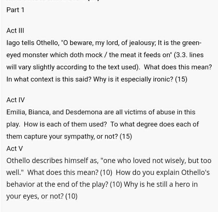 othello act 1 scene 1 questions and answers