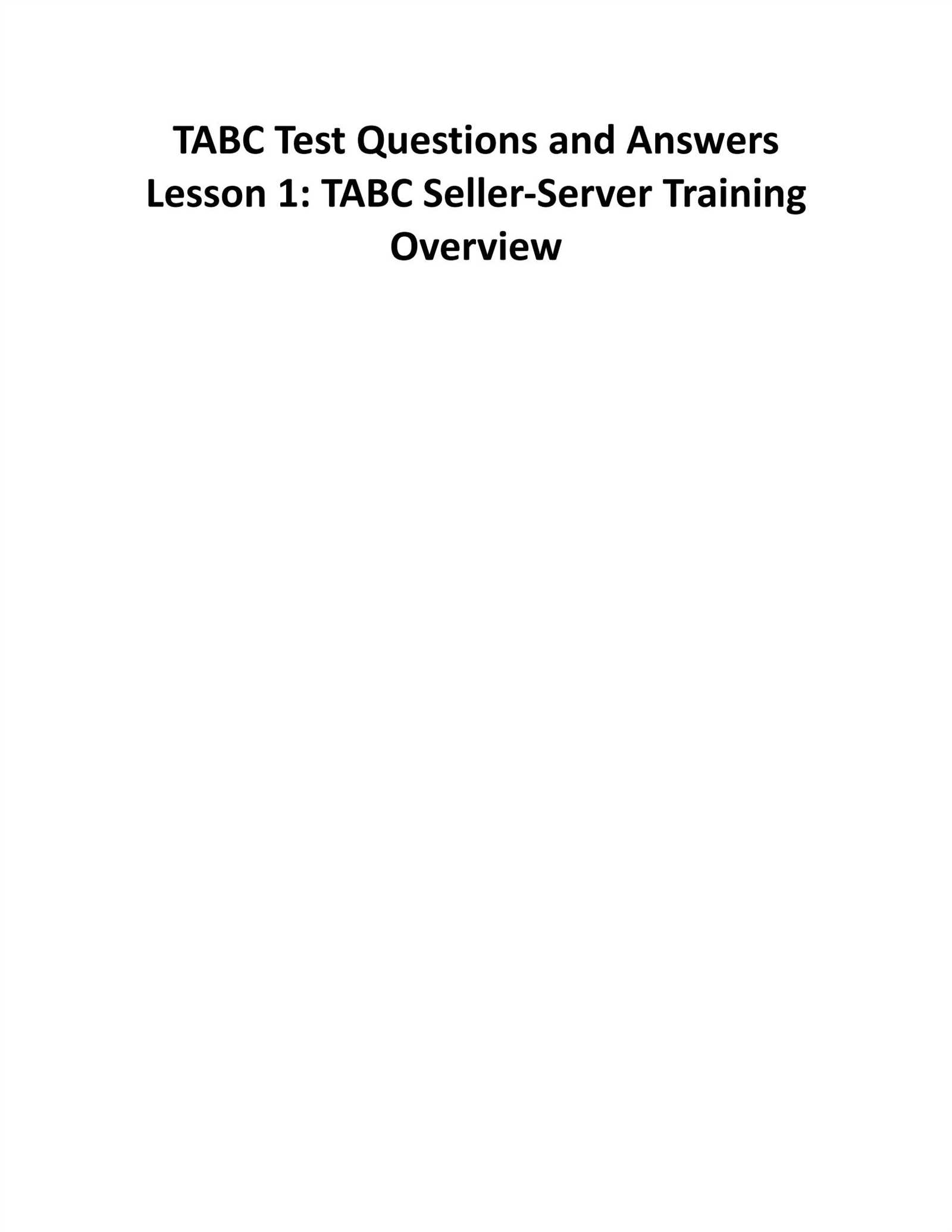 tabc certification answers