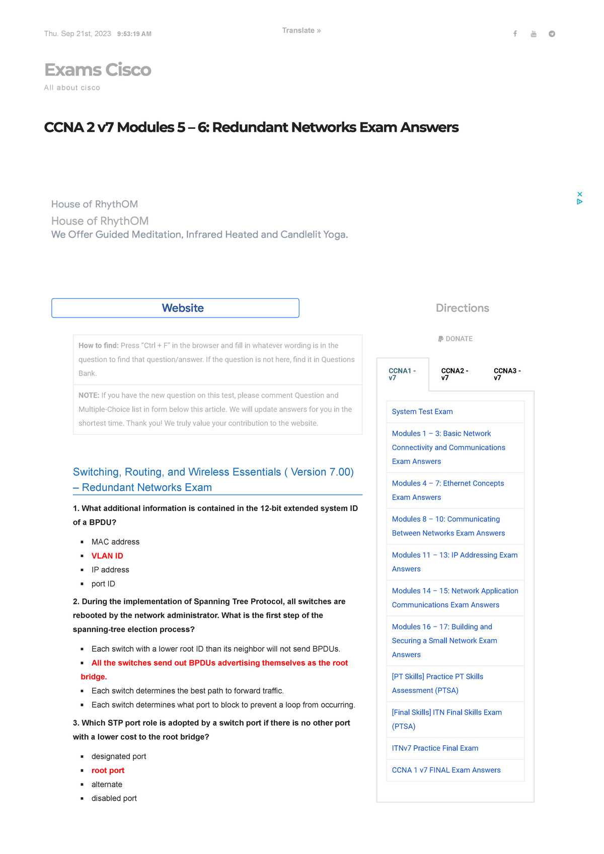 chapter 2 ccna exam answers