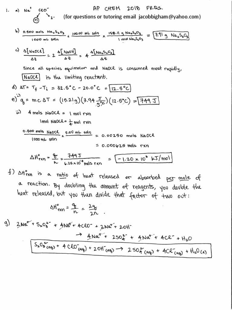 ap chem 2000 free response answers