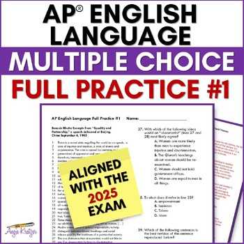 2025 practice exam 1 mcq answers ap lang