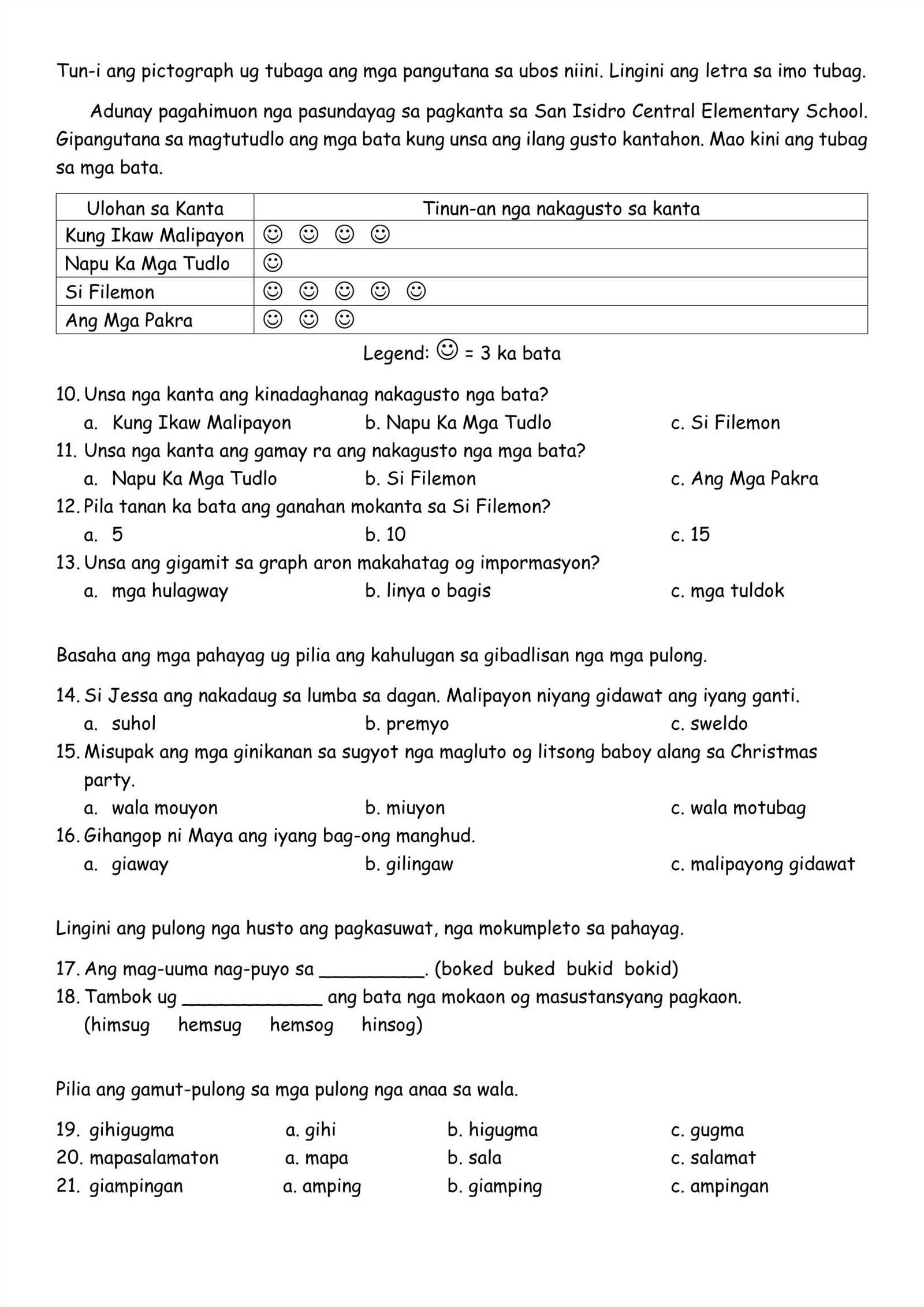 grade 3 english test papers