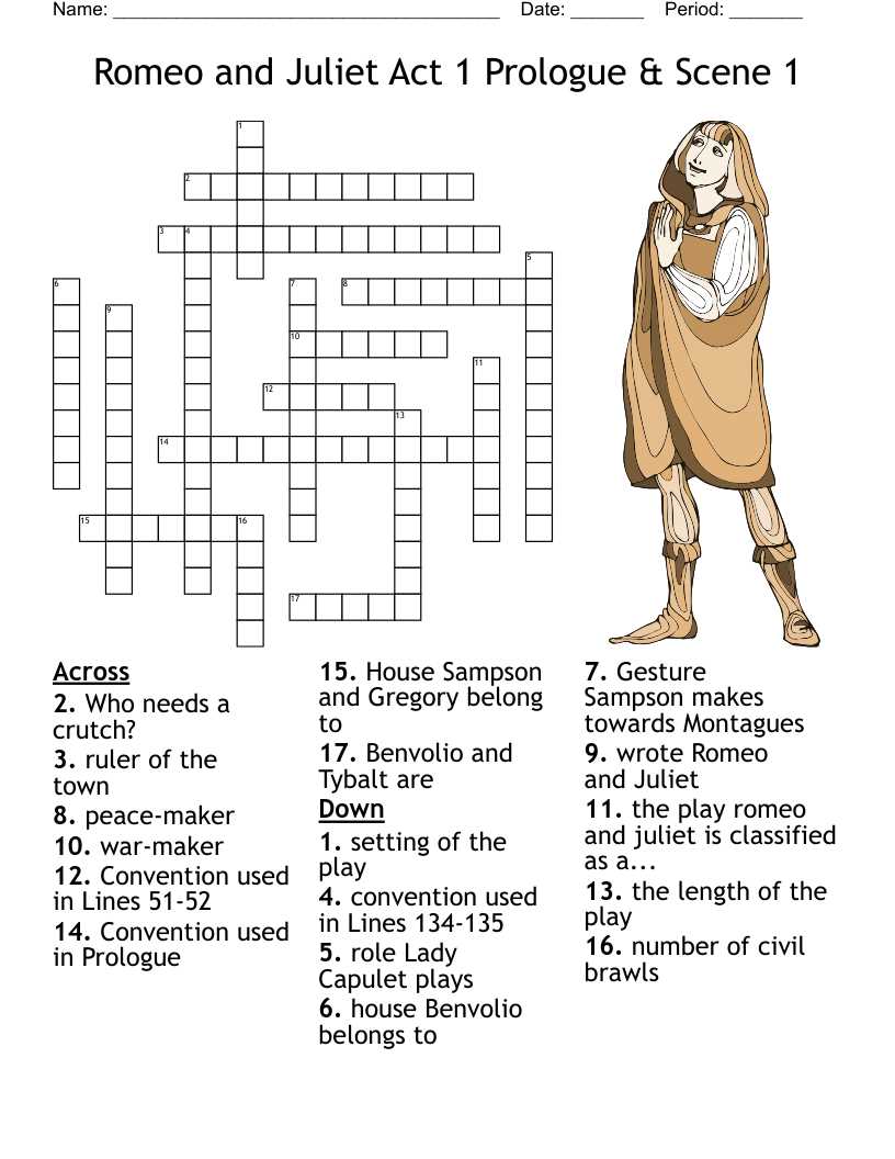 romeo and juliet crossword puzzle answers