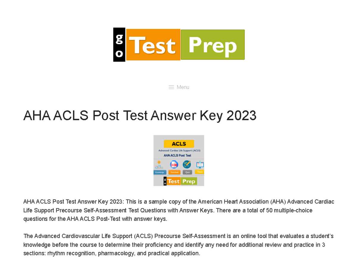 acls exam answer sheet