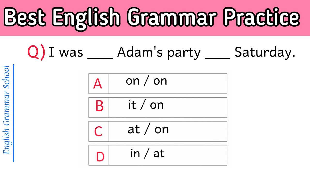 english grammar exam with answers