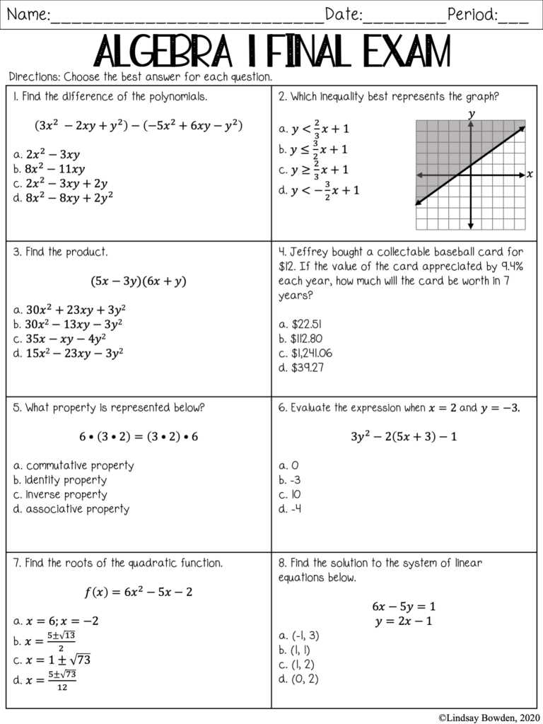 algebra 2 semester 1 final exam answers