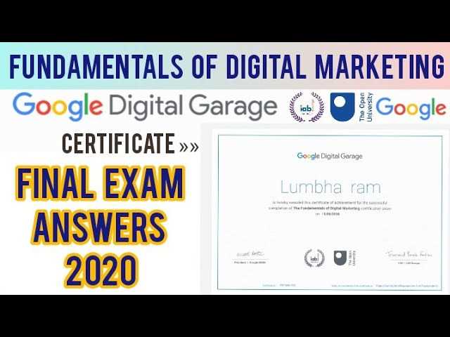 fundamentals of digital marketing google answers final exam