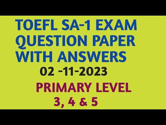 toefl exam papers with answers