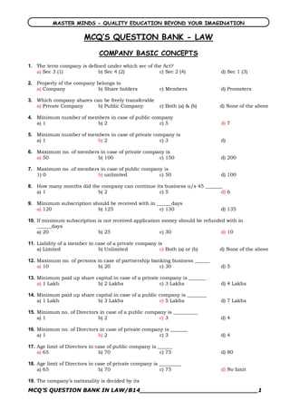 corporations law exam question and answer