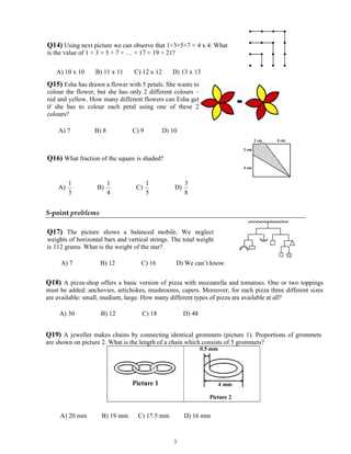 kangaroo math contest past papers