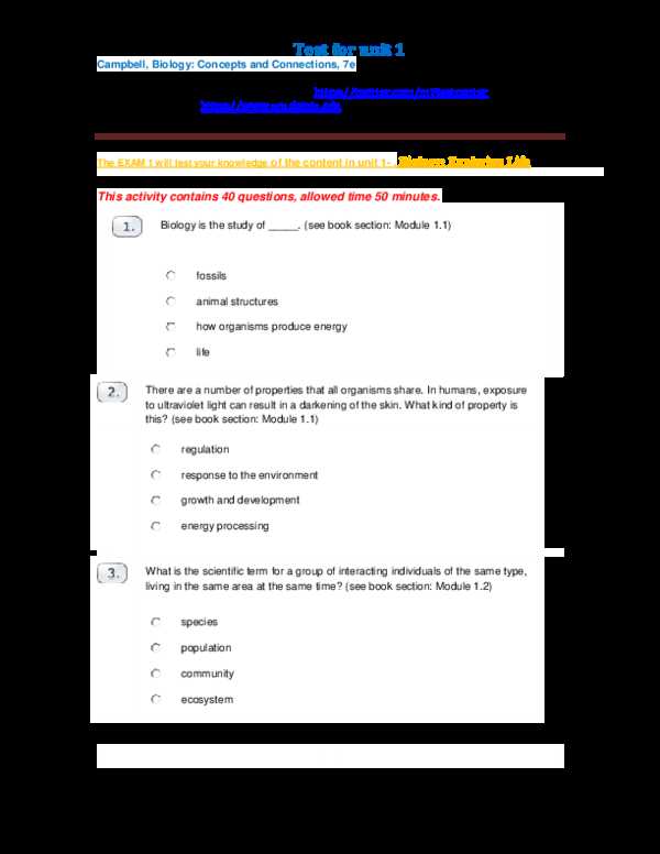 biology chapter 1 assessment answers