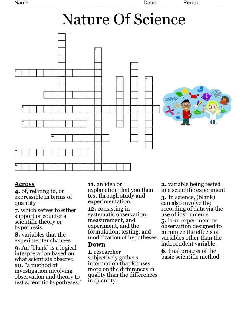 science spot scientific method crossword answers