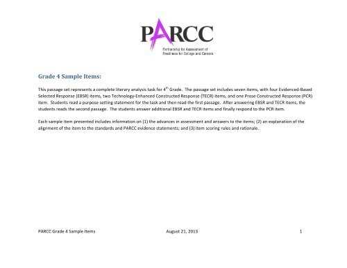 parcc answer key