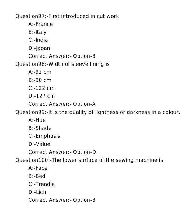 tailoring exam questions answers