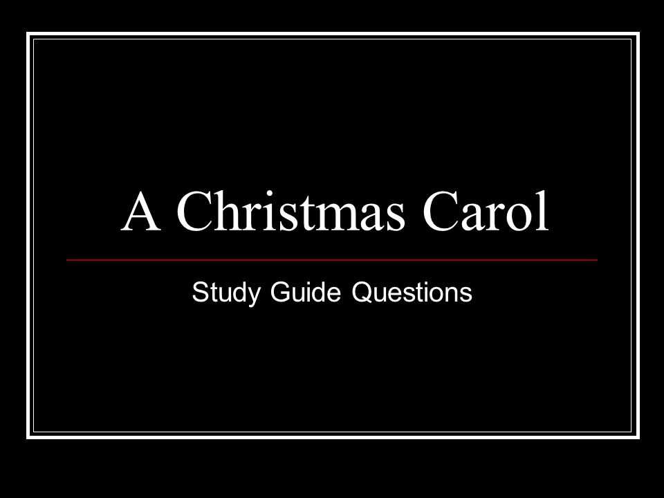 a christmas carol study guide questions and answers