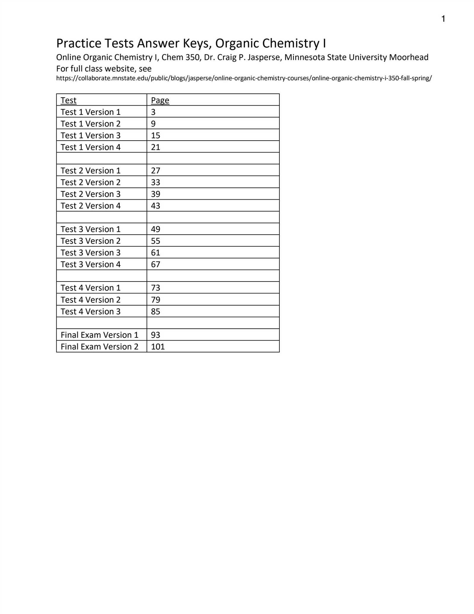 organic chemistry exam 3 answer key