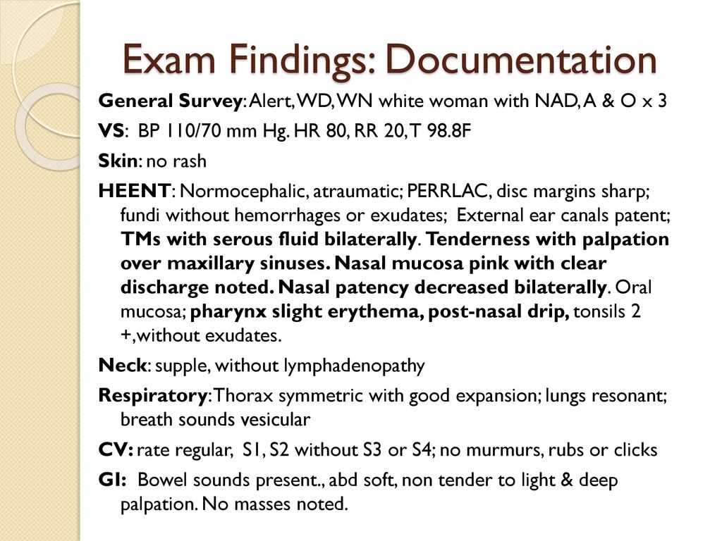 normal heent exam documentation