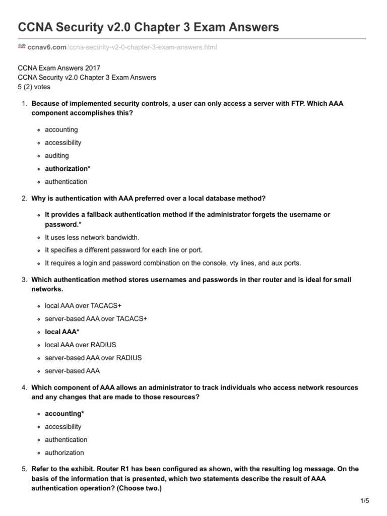 ccna security chapter 5 exam answers