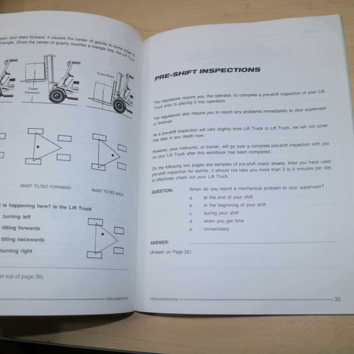 forklift exam answers