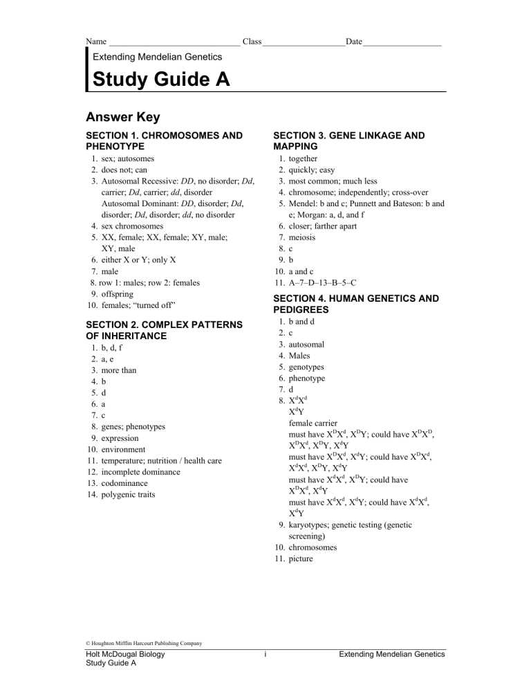 chapter 14 mendel and the gene idea reading guide answer