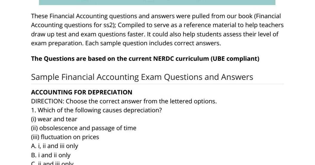 accounting exams and answers