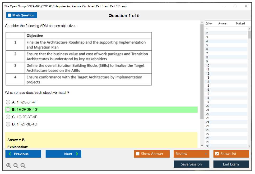 enterprise architecture exam questions and answers