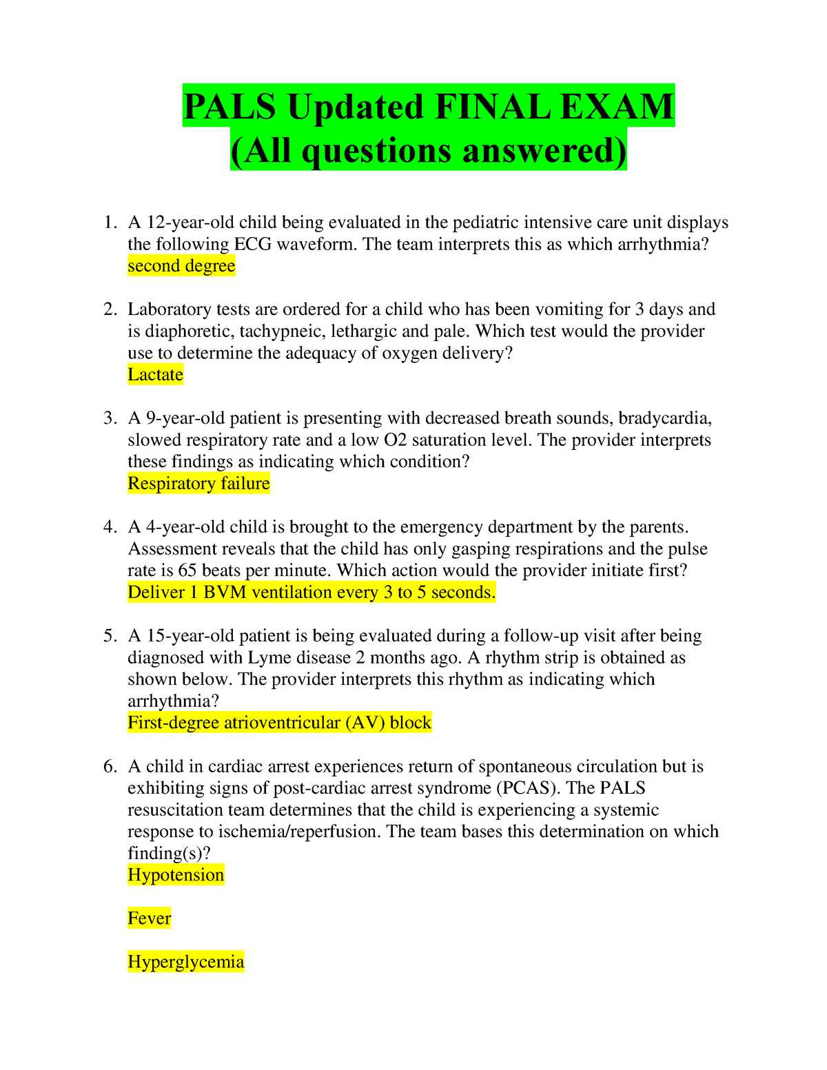 pals exam answers 2015