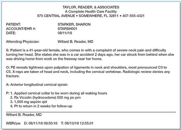 physical exam soap note